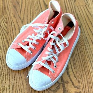 Converse Coral Pink Platform Shoes